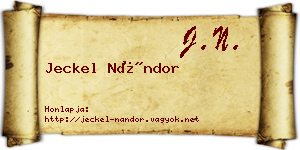Jeckel Nándor névjegykártya