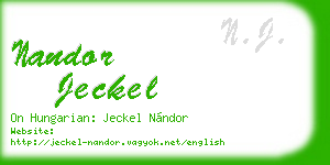 nandor jeckel business card